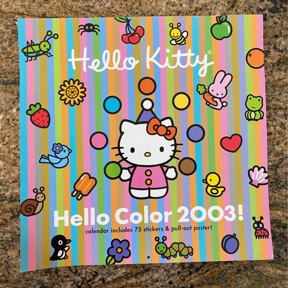 Hello Kitty 2003 Wall Calendar Hello Color 2003! - Picture 1 of 5